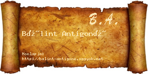 Bálint Antigoné névjegykártya